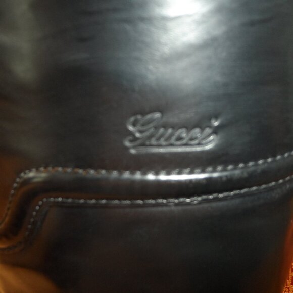 Gucci Black Leather Knee-High Platform Boots Size 39.5C - Picture 5 of 16